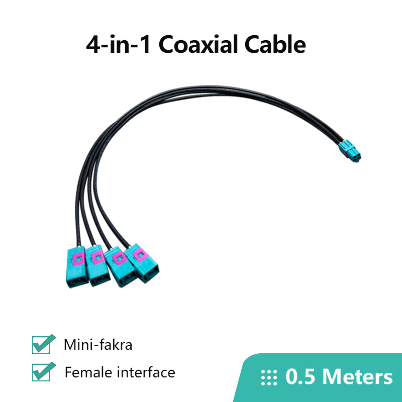 Double-Female Mini-fakra Coaxial Cable 4-in-1